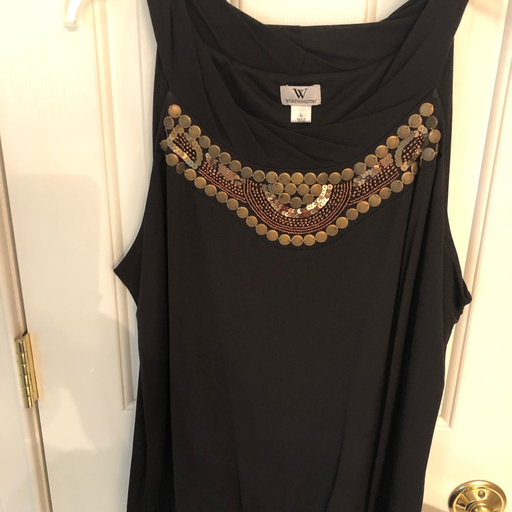 Beautiful black sleeveless blouse